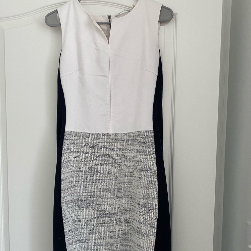 Tri colored lined Tahari work dress